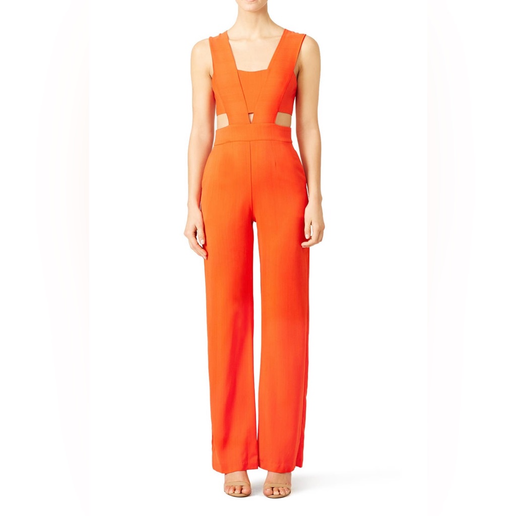 Karina Grimaldi Bold Orange Jumpsuit